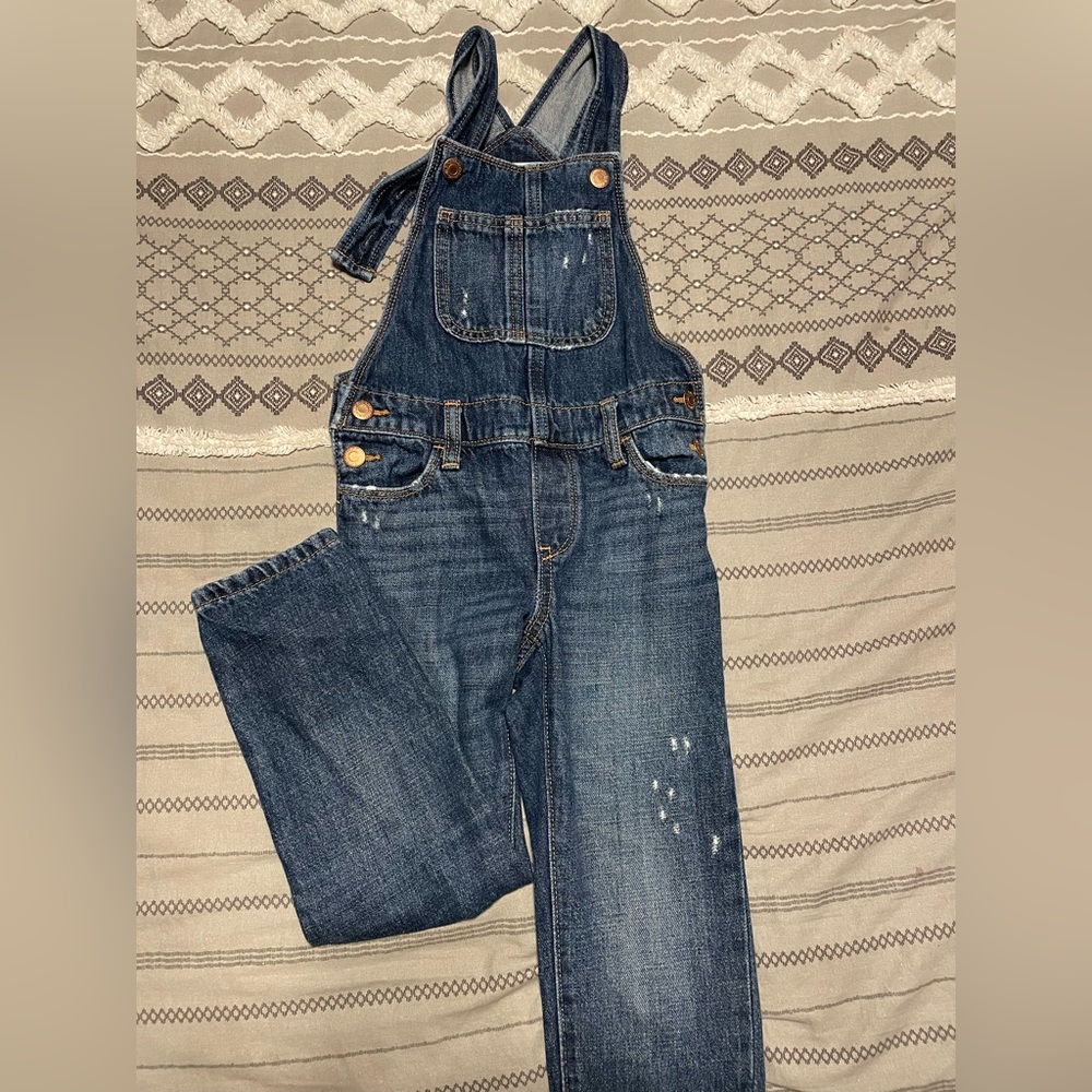 Girls Distressed Overalls
